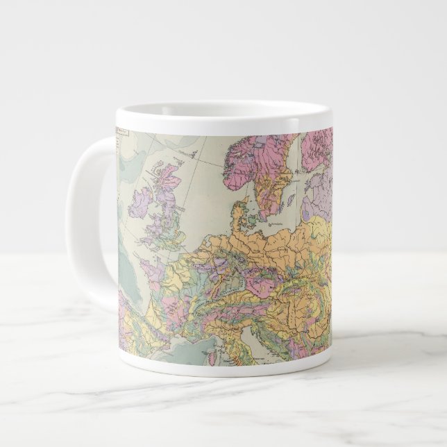 Europa - Geologic Map of Europe Large Coffee Mug (Front Left)
