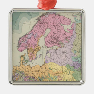 Europa - Geologic Map of Europe Metal Tree Decoration