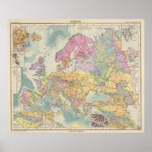 Europa - Geologic Map of Europe Poster