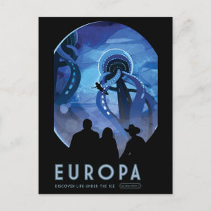 Europa Jupiter Moon Space Sci Fi Postcard