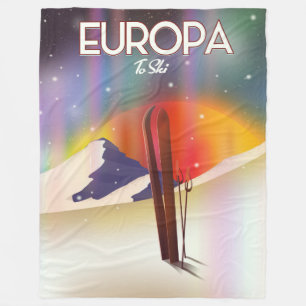 Europa - Moon of Jupiter Space Art. Fleece Blanket