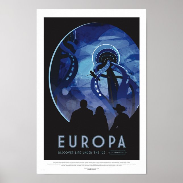 Europa Tour - Retro Space Travel Art Poster (Front)