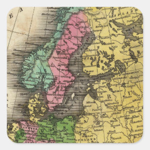 Europe 12 square sticker