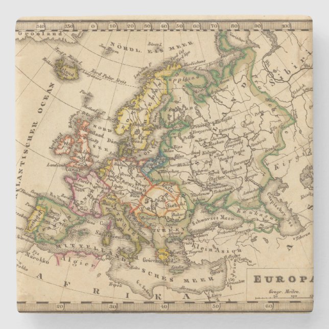 Europe 12 stone coaster (Front)