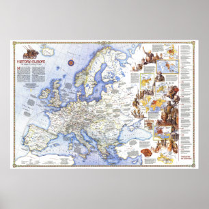 " Europe : 1983 - Detailed history map ... Poster