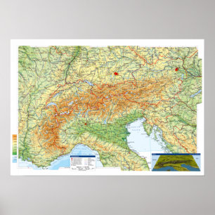 " Europe : 2021/today - Map ALPEN Region ... Poster
