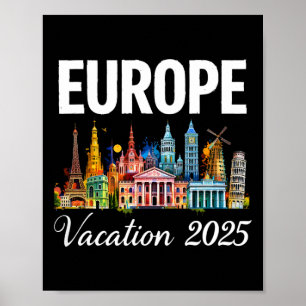 Europe 2025 Vacation Souvenir Trip Summer Travel F Poster