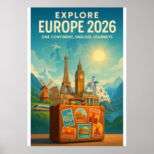 EUROPE 2026 — One Continent, Endless Journeys Poster