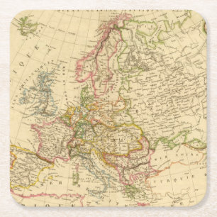 Europe 27 square paper coaster
