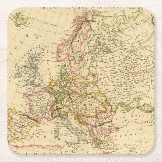 Europe 27 square paper coaster (Front)