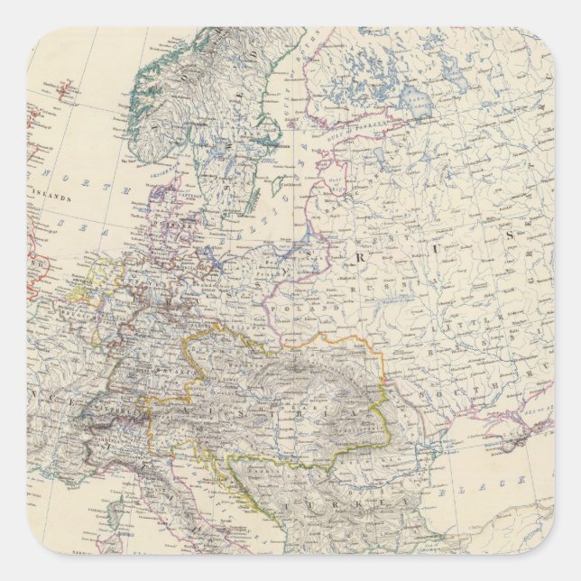 Europe 2 square sticker (Front)