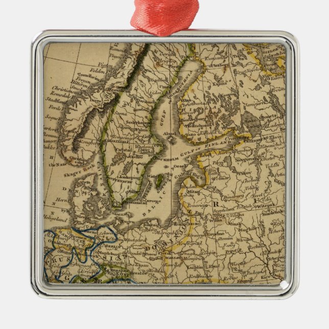 Europe 9 metal tree decoration (Front)