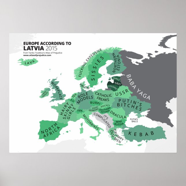 Europe According to Latvia Poster (Front)