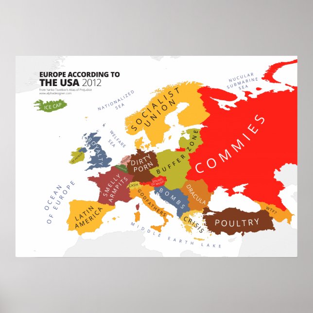 Europe According to the USA Poster (Front)