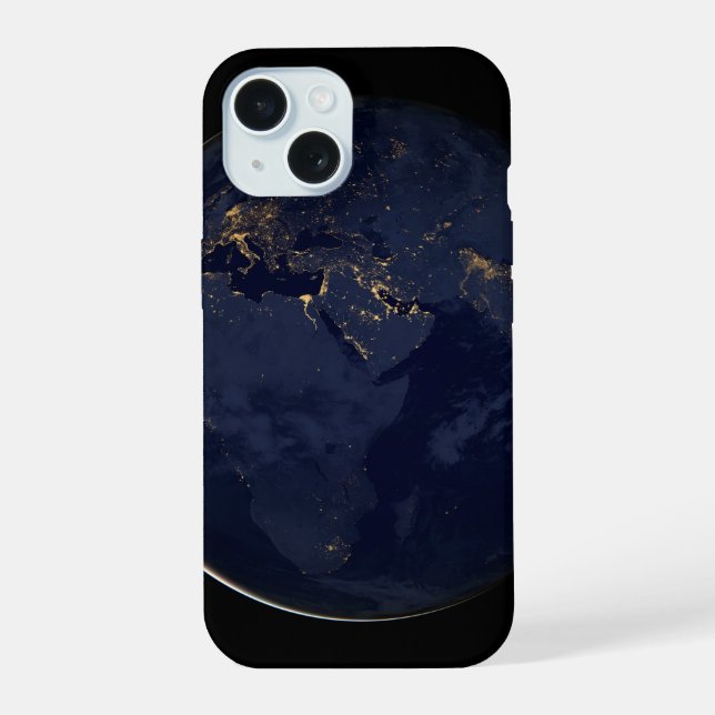 Europe, Africa & Middle East City Lights At Night iPhone 15 Case (Back)