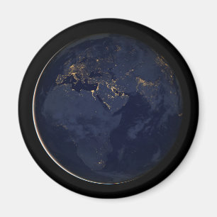 Europe, Africa & Middle East City Lights At Night Magnet