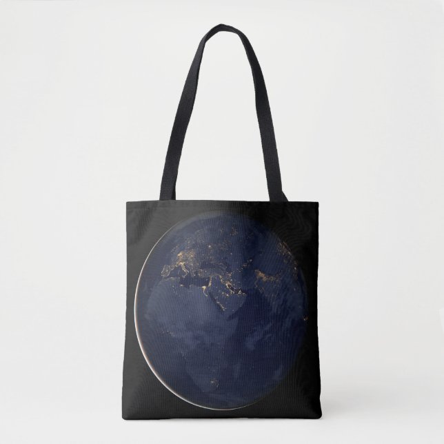 Europe, Africa & Middle East City Lights At Night Tote Bag (Front)