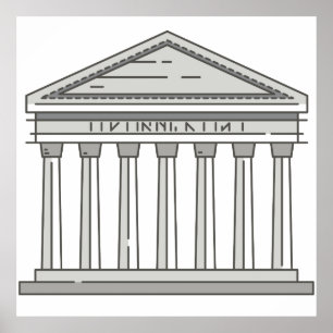 Europe ancient roman pantheon temple WorldLandmark Poster