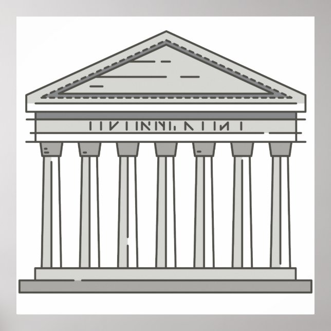 Europe ancient roman pantheon temple WorldLandmark Poster (Front)