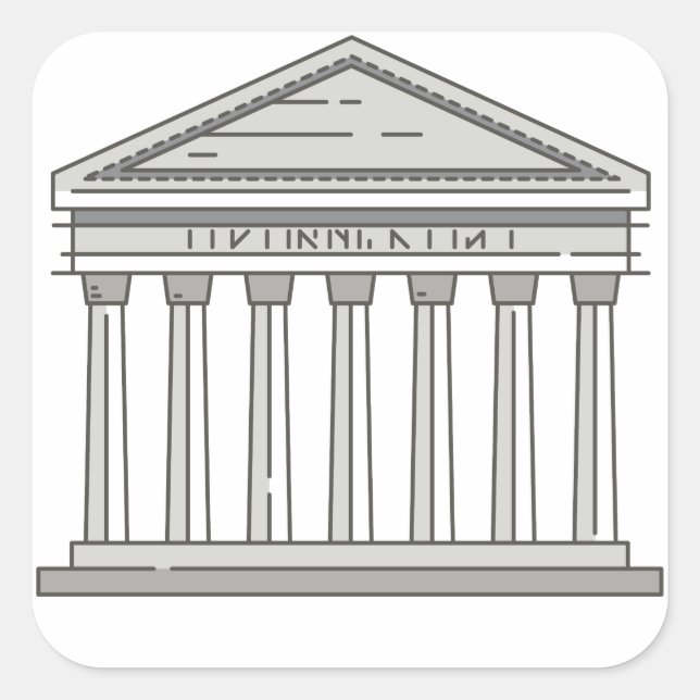 Europe ancient roman pantheon temple WorldLandmark Square Sticker (Front)