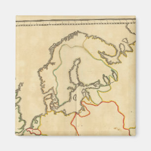 Europe and Major Cities Outline Magnet