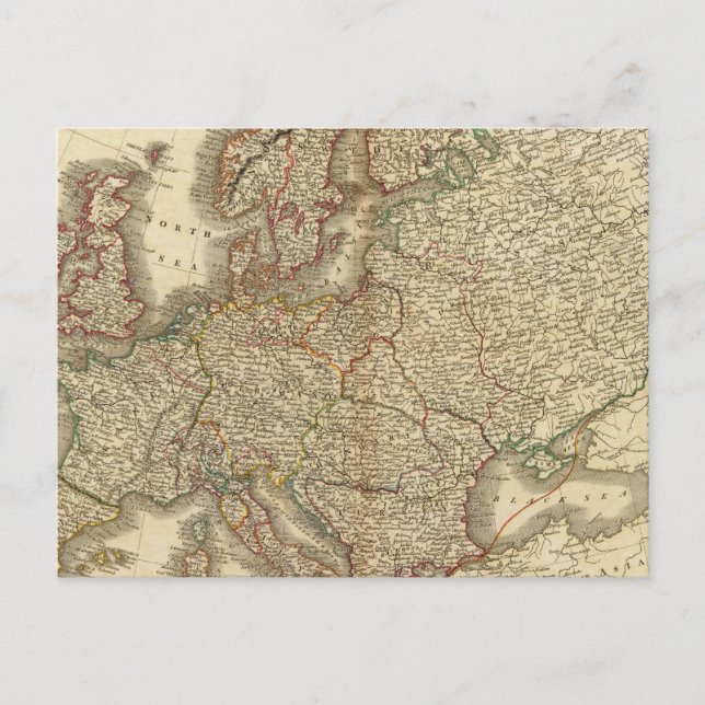 Europe Atlas Map Postcard (Front)