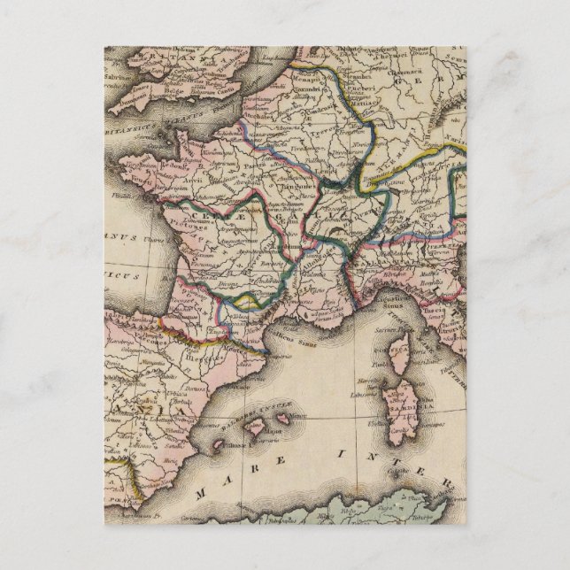 Europe Atlas Map Postcard (Front)
