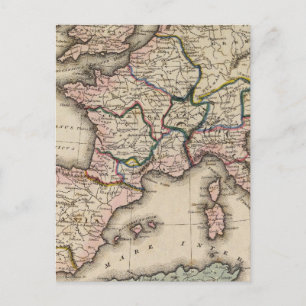 Europe Atlas Map Postcard