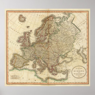 Europe Atlas Map Poster