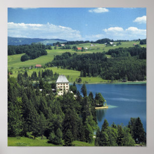 Europe, Austria, Fuschl. Schloss Fuschl Castle Poster