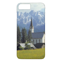 Europe, Austria, Gosau. The spire of the church