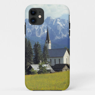 Europe, Austria, Gosau. The spire of the church iPhone 11 Case