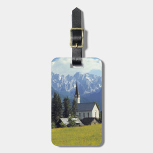 Europe, Austria, Gosau. The spire of the church Luggage Tag