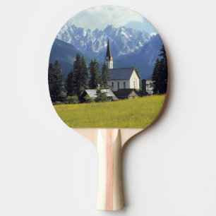Europe, Austria, Gosau. The spire of the church Ping Pong Paddle