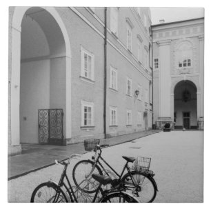 Europe, Austria, Salzburg. Bicycles in the Ceramic Tile