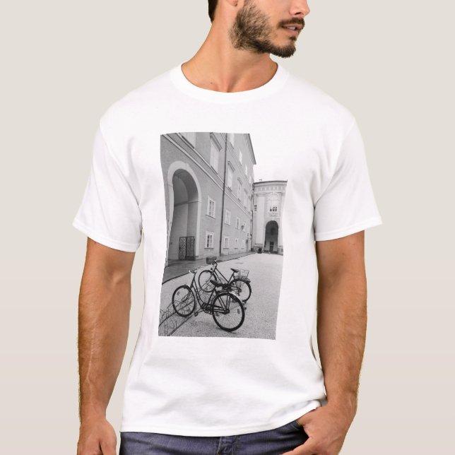 Europe, Austria, Salzburg. Bicycles in the T-Shirt (Front)