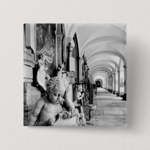 Europe, Austria, Salzburg. Cherub and monument 2 15 Cm Square Badge