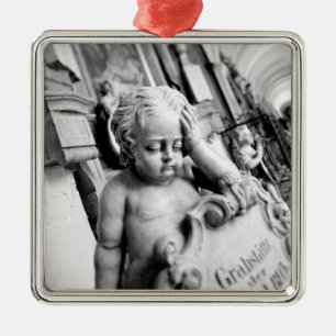 Europe, Austria, Salzburg. Cherub and monument 3 Metal Ornament