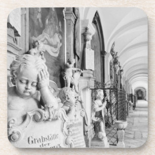 Europe, Austria, Salzburg. Cherub and monument Coaster
