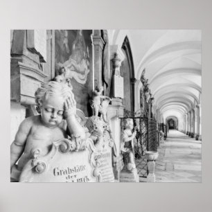 Europe, Austria, Salzburg. Cherub and monument Poster