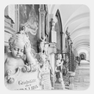Europe, Austria, Salzburg. Cherub and monument Square Sticker