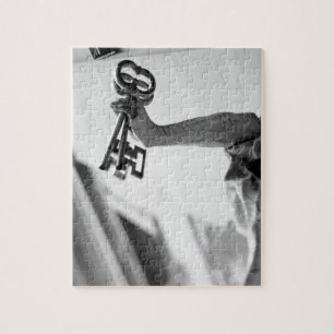 Europe, Austria, Salzburg. Statue with keys 2 Jigsaw Puzzle