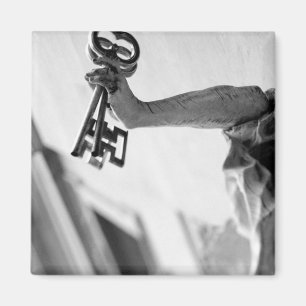 Europe, Austria, Salzburg. Statue with keys 2 Magnet