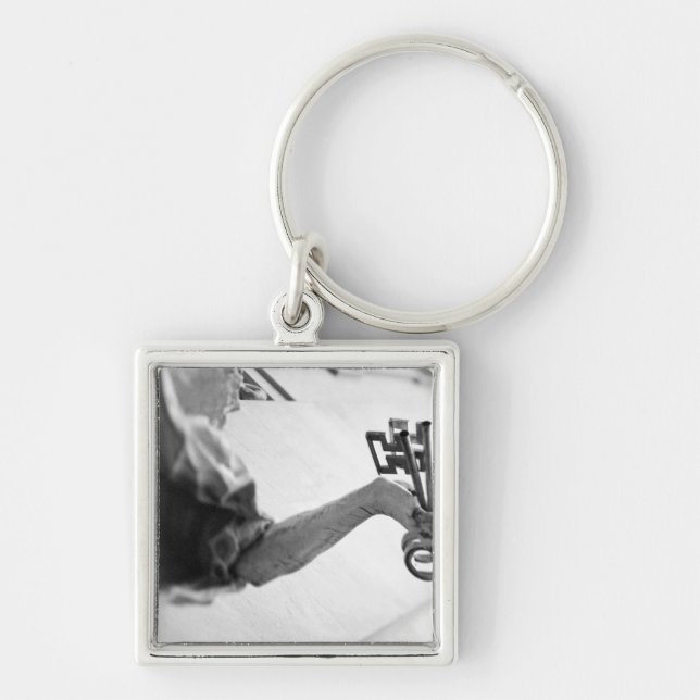 Europe, Austria, Salzburg. Statue with keys Key Ring (Front)