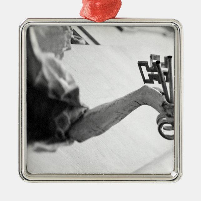 Europe, Austria, Salzburg. Statue with keys Metal Ornament (Front)