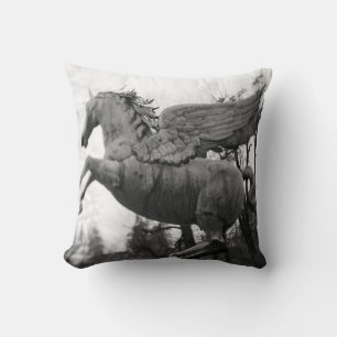 Europe, Austria, Salzburg. Winged horse statue 2 Cushion