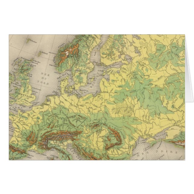 Europe contour map (Front Horizontal)
