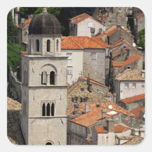 Europe, Croatia. Mediaeval walled city of Square Sticker