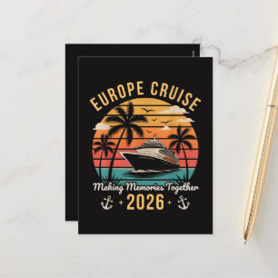 Europe Cruise Squad 2026 Family Matching Vacation Holiday Postcard