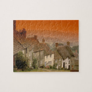 Europe, England, Dorset, Shaftesbury. Gold hill Jigsaw Puzzle